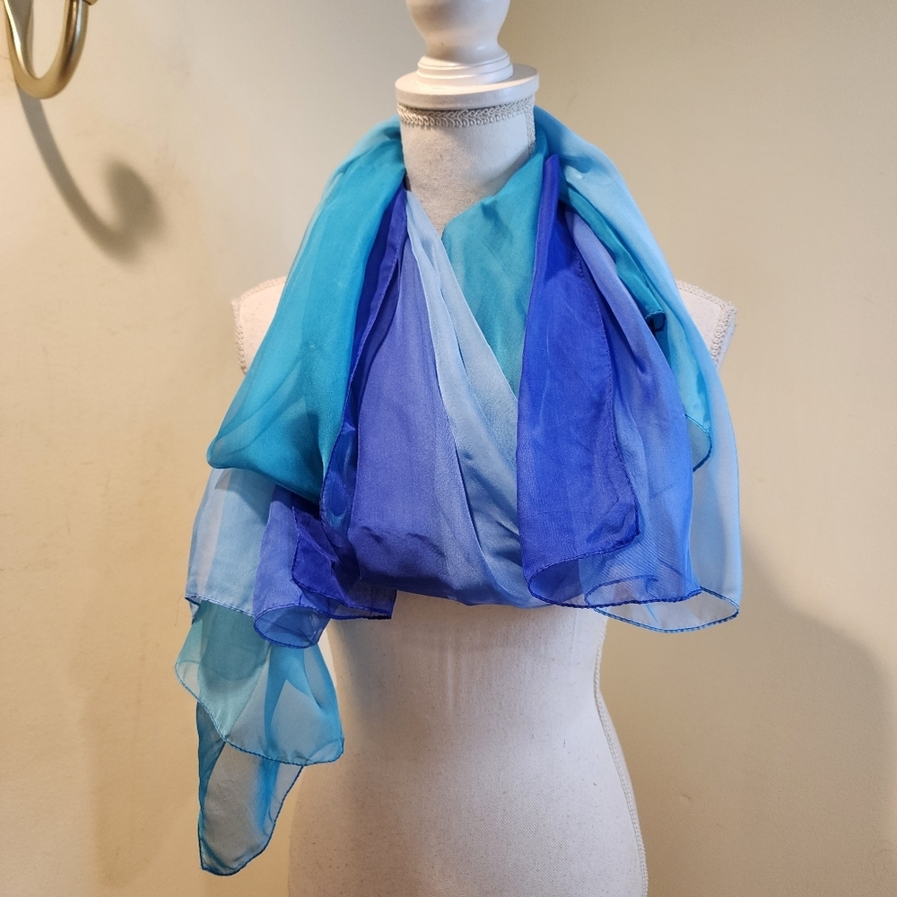 LAUREN Ralph Lauren Blue Gradient Sheer Scarf